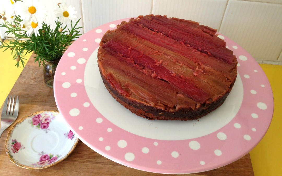 Rhubarb, Ginger & Almond Cake