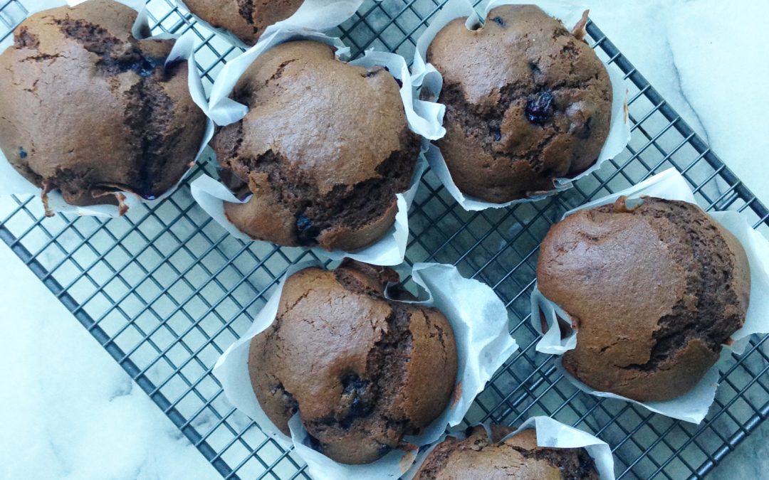 Chocolate & Blueberry Spelt Muffins